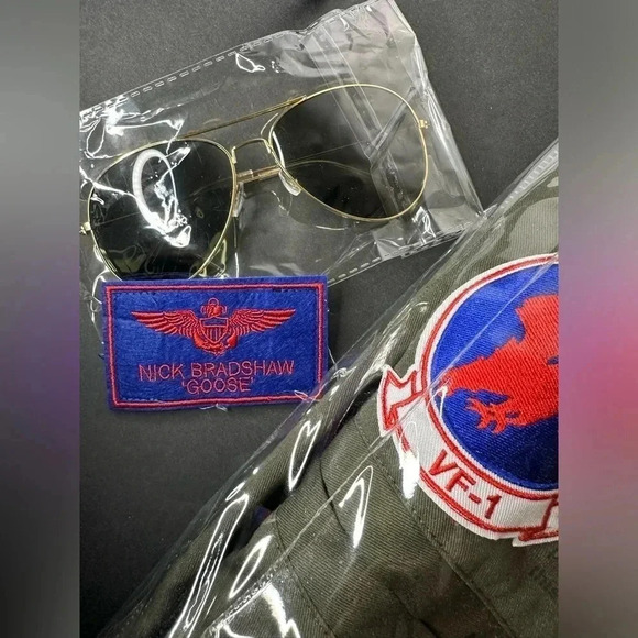 Adult Top Gun Jumpsuit Costume size S/M - Picture 7 of 13